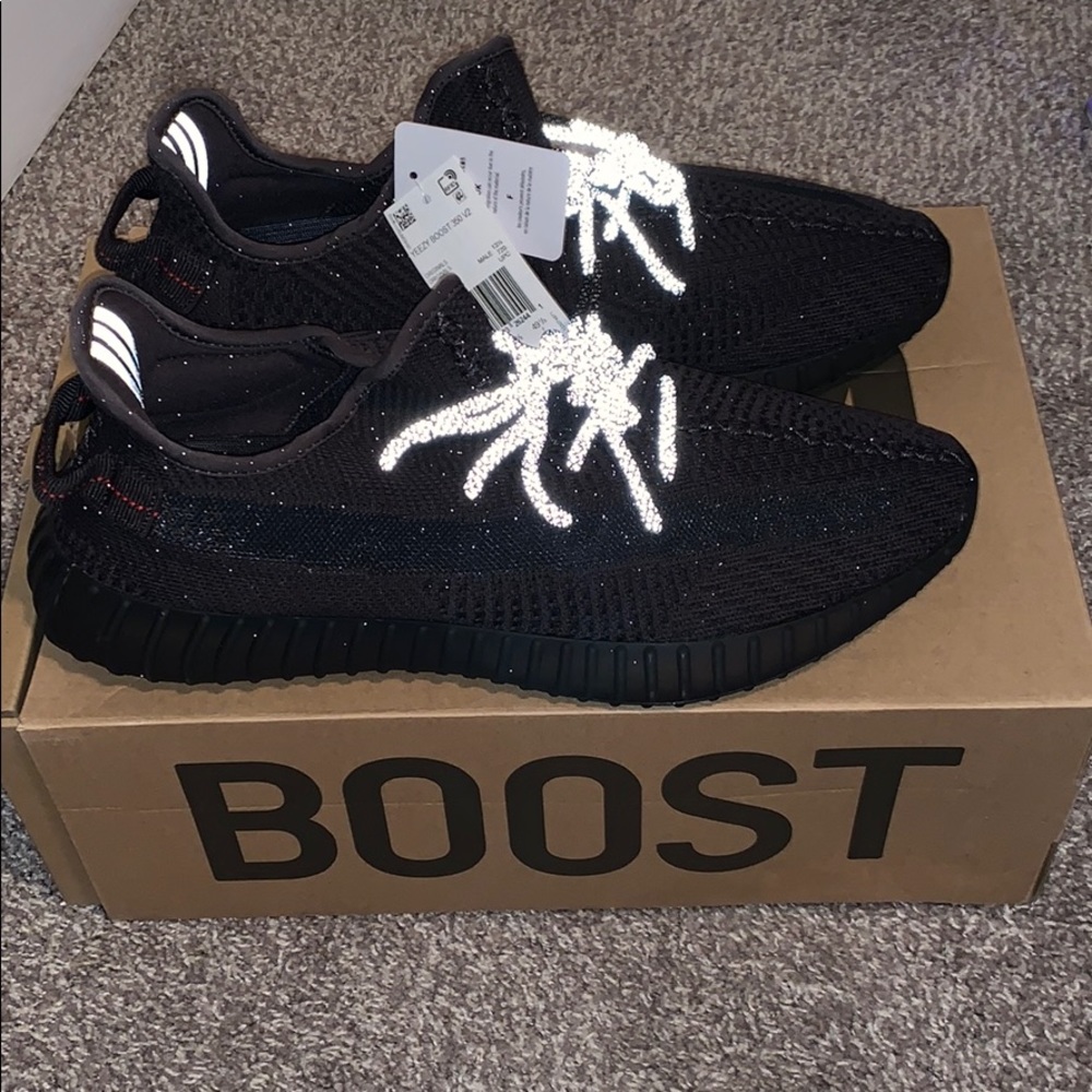 New Black Reflective Adidas Yeezy Boost V2 Size 14